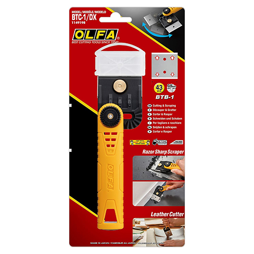 BTC-1/DX OLFA | Adjustable Scraper and Knife with Rotating Head for Leather