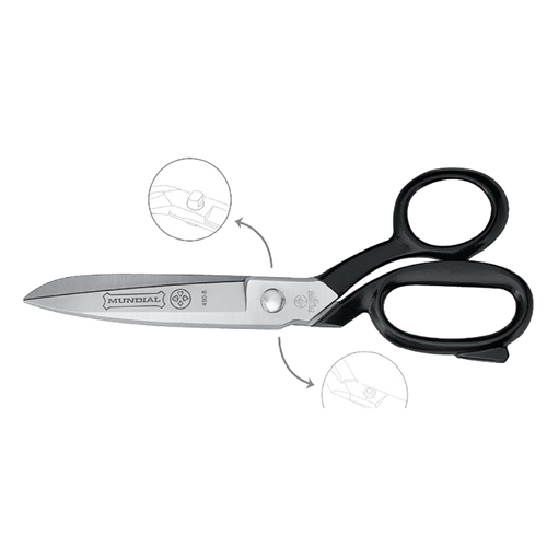 12" Tailor Scissors, Micro-Serrated, Nickel Plated # 490-12NP-SR (MUNDIAL)