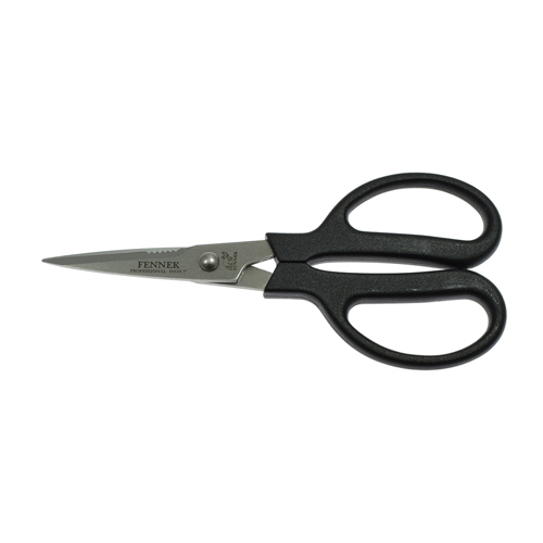 [C547] Multi-Purpose Stainless Steel Scissors 17.5cm (7"), Plastic Handles - Made in Italy (FENNEK)