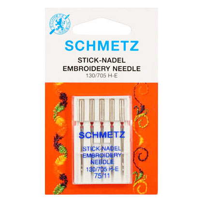 [X22:70EB2/75-B5] Embroidery Needles Schmetz 130/705 H-E (5 pcs)