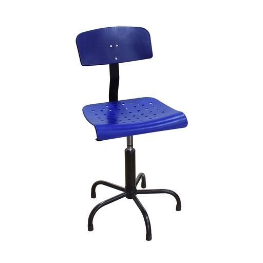 [CO:A-B] Silla Azul con Asiento y Respaldo de PVC, Altura Ajustable de 44 a 58 cm (Made in Italy)