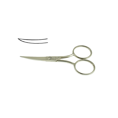 [C22/C] Embroidery Scissors 11.4cm (4-1/2"), Curved Blades, Wide Ring - Made in Italy (FENNEK)