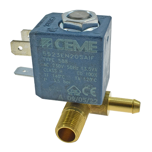 [D5/16] 5523 CEME | Electroválvula Vapor 1/8" - 230V, Conector Acodado