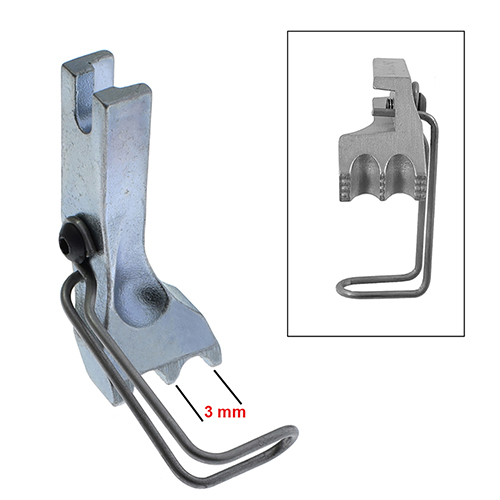 [12391/3] Outer Presser Foot 3mm Double Grooved ADLER 69, 267 # 1032/01 (Made in Italy)